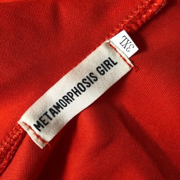 Metamorphosis Girl Orange Stretch Midi Dress - Picture 6 of 6